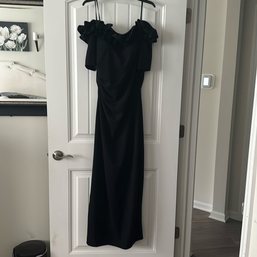 Black off the shoulders dress from Macy’s